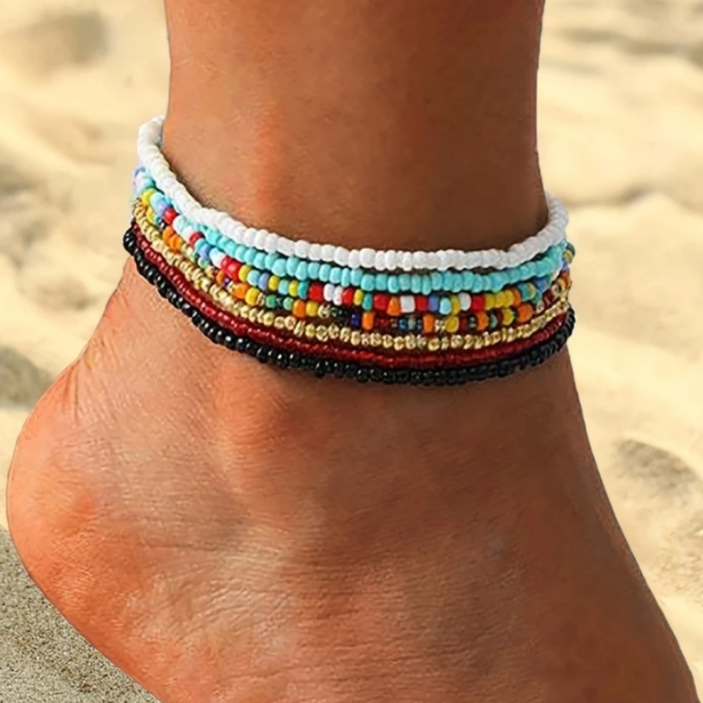 7 anklets ♥️🩵💛🤍